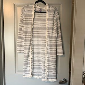 Cream & Grey Lightweight Cardigan - Large